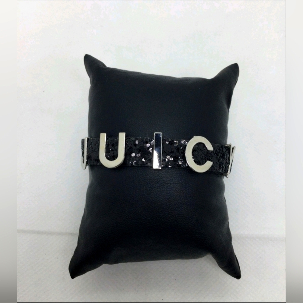 Juicy Couture Black Glitter Juicy Bracelet NWT